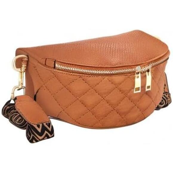 BOGO   Quilted Faux Leather Belt Bag Crossbody or Waist Pack 2 For $20 - Picture 2 of 6